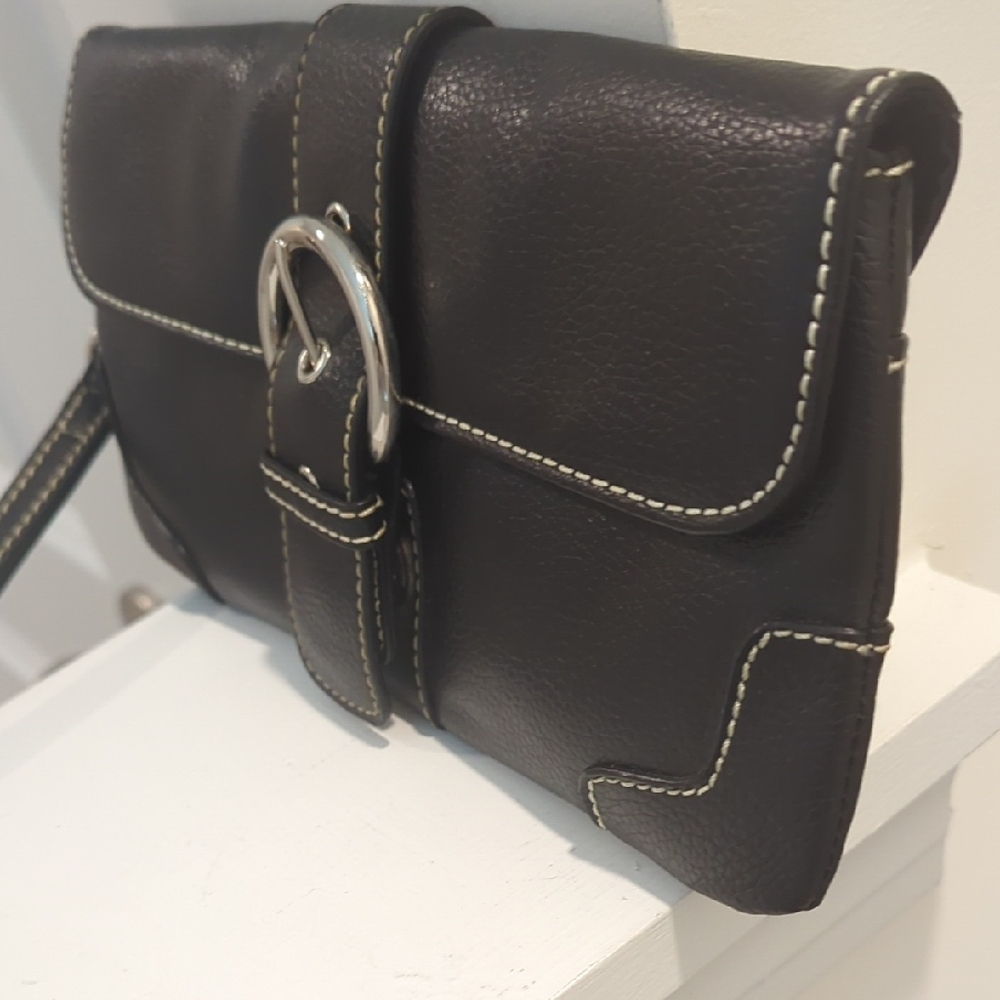 Bath & Body Works Black Leather Clutch with Silver Buckle NWOT - Picture 5 of 10